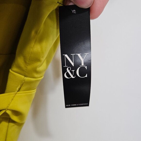 New York & Company XL Madie Ruffle Sleeveless Jumpsuit Chartreuse NEW - Picture 7 of 10